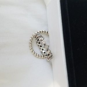 Authentic set of 2 Pandora Silver Stacking Rings